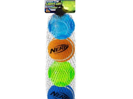 Balles de tennis sonore Nerf à DEL et en TPR, variété, 6,3 cm (2,5 po), paquet de 4 Online Sale