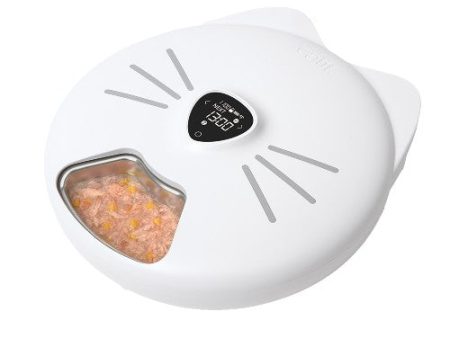 Distributeur intelligent Catit PIXI de 6 repas avec plateau en acier inoxydable Sale