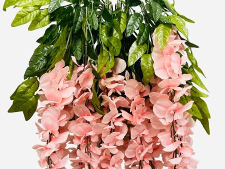 35” Faux Wisteria Hanging Bush ( INT587-Blush Pink ) Hot on Sale