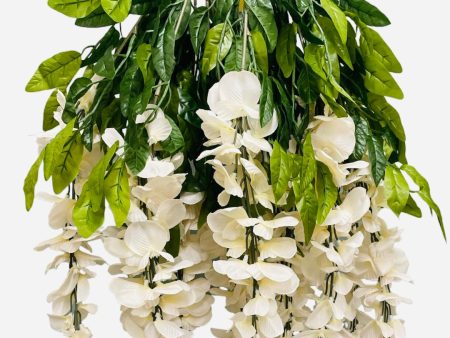 35   Faux Wisteria Hanging Bush ( INT587-Beige ) Discount