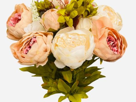 20   Faux Victorian Peony Bush  ( INT0068-Champagne  Beige ) Supply