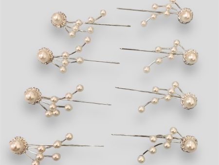 2   Rhinestone Pearl Pin ( 4868-White ) Fashion