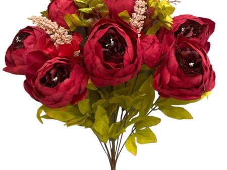 20   Faux Victorian Peony Bush  ( INT0068-Burgundy ) Online