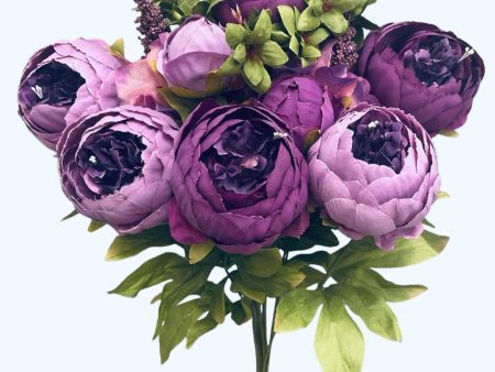 20   Faux Victorian Peony Bush  ( INT0068-Lavender Purple ) Hot on Sale