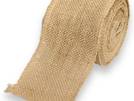 4   Burlap Ribbon Plain ( 5936-Natural  ) on Sale