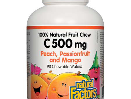 Vitamin C 500 mg 100% Natural Fruit Chew, Peach, Passionfruit and Mango Chewable Wafers Supply