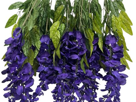 35” Faux Wisteria Hanging Bush ( INT587-Purple ) Supply