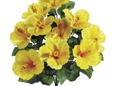 19   Artificial Hibiscus Bush ( FBH168-Yellow ) For Cheap