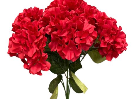 19  Artificial Hydrangea Bush ( SPH-7 Red ) Supply