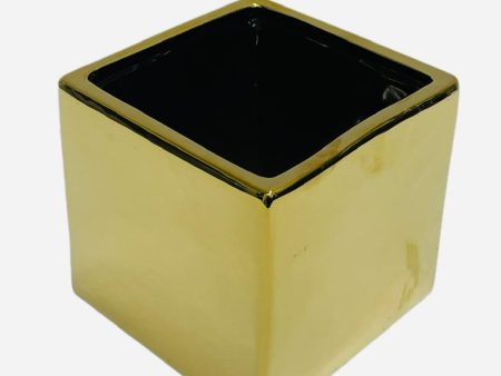 5   SQUARE CUBE VASE  ( CSQ5505-Gold ) Fashion