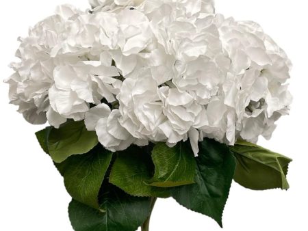 18  Silk Pongee Hydrangea Bush ( INT001-White ) For Sale