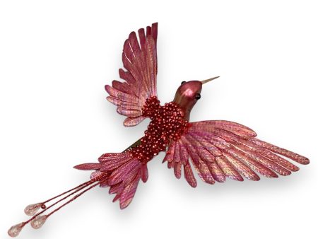 3.5  Beaded Metallic Hummingbird ( BXC307-Fuchsia ) Fashion