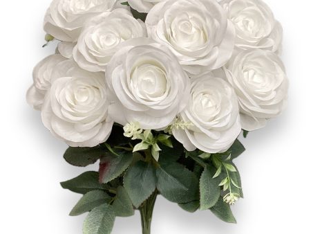 17   Open Rose Bush ( INT663-White ) For Sale