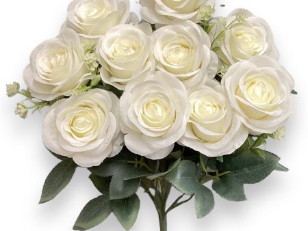 17   Open Rose Bush ( INT663-Cream ) Hot on Sale