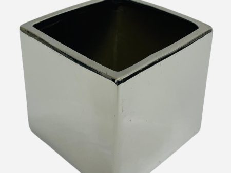 5   SQUARE CUBE VASE  ( CSQ5505-Silver ) Cheap