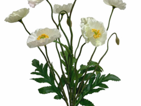 15” Faux Poppy Bush ( FBP279-Cream ) Sale