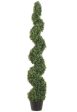 5’ Faux Knock-Down Pond Boxwood Spiral Topiary ( LPB715-GR ) Fashion