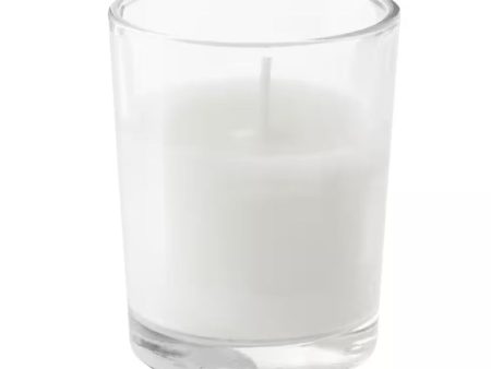 2.4   Filled Glass Votives ( MP136302-White Blanc ) For Sale