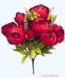 20   Faux Victorian Peony Bush  ( INT0068-Red ) Sale