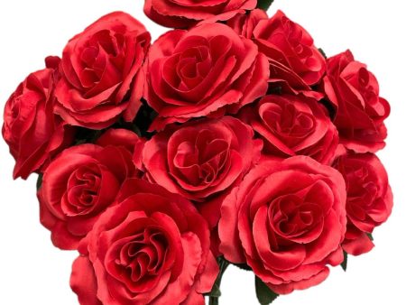 17  Satin Open Rose Bush ( INT398-Red ) Online