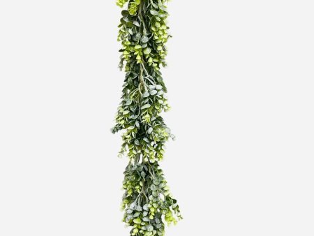 6  PLASTIC EUCALYPTUS GARLAND ( PEG101-Frosted ) Cheap