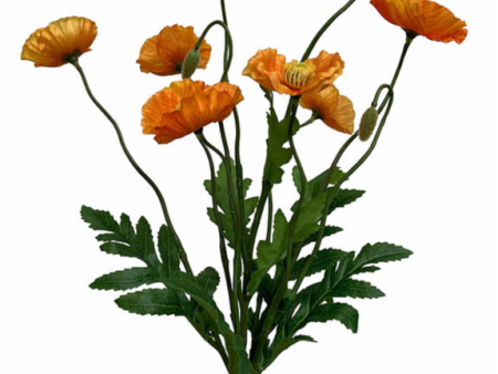 15” Faux Poppy Bush ( FBP279-Orange ) Discount