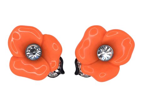 Coral Flower Clip Earrings For Cheap