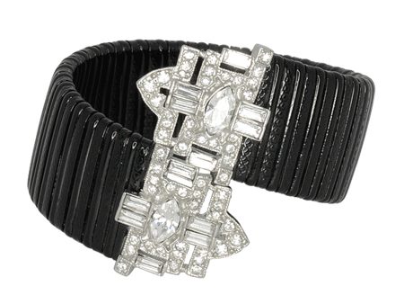 Vintage Black Stretch Cuff Hot on Sale