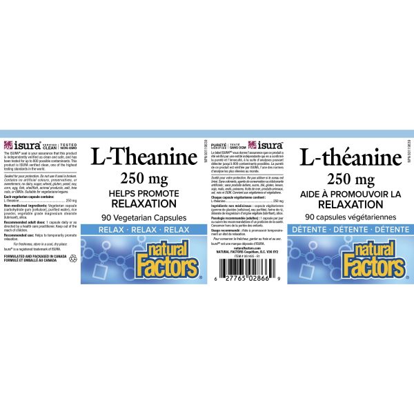 Natural Factors L-Theanine 250 mg Relax Vegetarian Capsules Sale