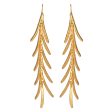 Satin Gold Leaves Drop Fishhook Pierced Earrings Online