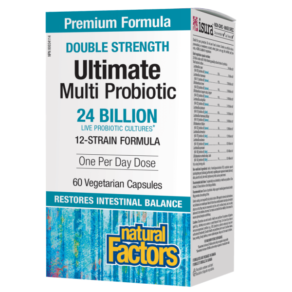 Ultimate Multi Probiotic Double Strength 24 Billion Live Probiotic Cultures Vegetarian Capsules on Sale