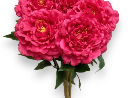 21   Artificial Peony Bush ( INT0070- New Fuchsia ) Online now