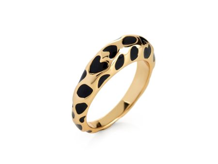 Black Enamel Spots Ring For Discount