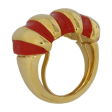 Red Enamel Shrimp Adjustable Ring For Sale