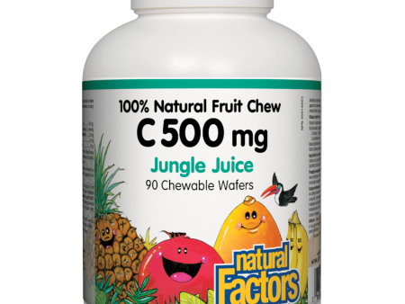 Vitamin C 500 mg 100% Natural Fruit Chew, Jungle Juice Chewable Wafers Online now