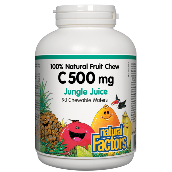 Vitamin C 500 mg 100% Natural Fruit Chew, Jungle Juice Chewable Wafers Online now