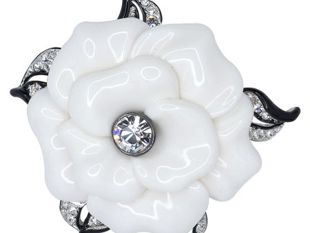 White Resin Flower Pin Online now