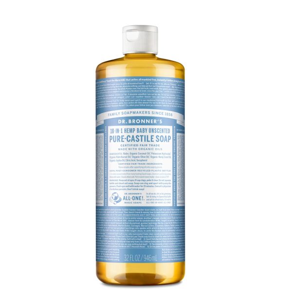 Dr. Bronner s Pure Unscented Castile Liquid Soap for Babies on Sale