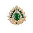 Gold and Crystal Emerald Gem Pin Sale