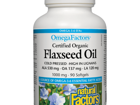 Certified Organic Flaxseed Oil 1000 mg, OmegaFactors® Softgels Hot on Sale