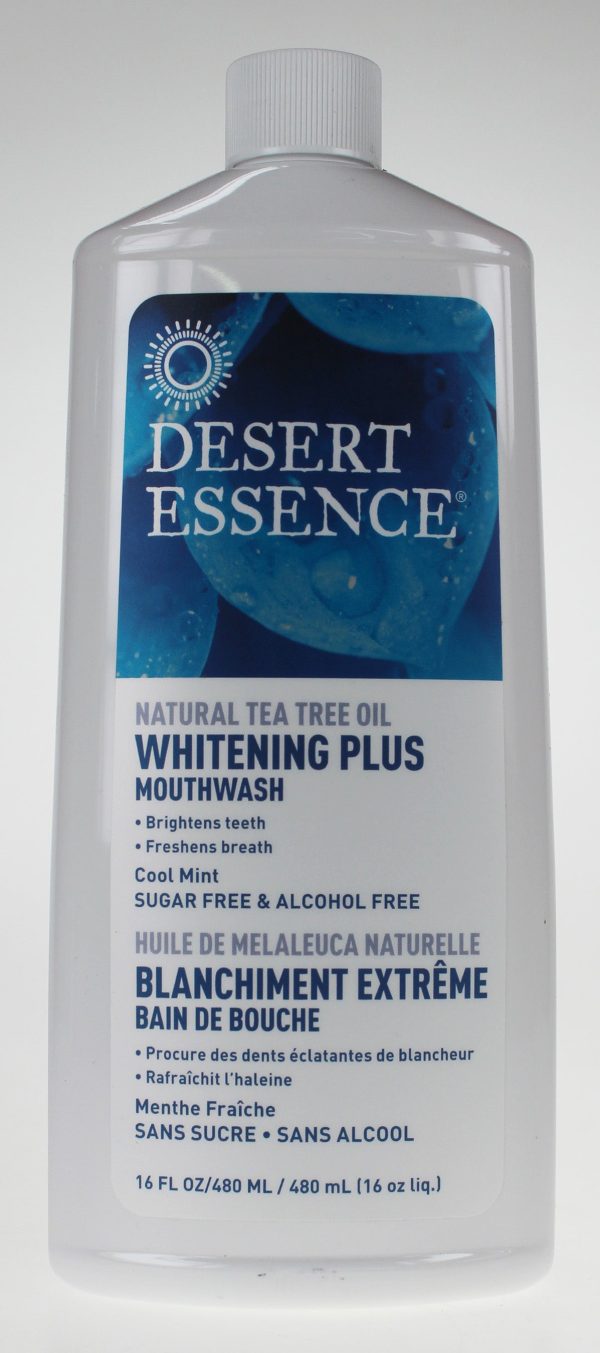 Desert Essence Tea Tree Whitening Plus Mouthwash - Cool Mint Supply