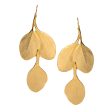 Satin Gold Long Leaf Pierced Earrings Sale