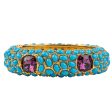 Turquoise & Amethyst Hinged Bracelet Cheap