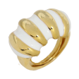 White Enamel Shrimp Adjustable Ring For Cheap