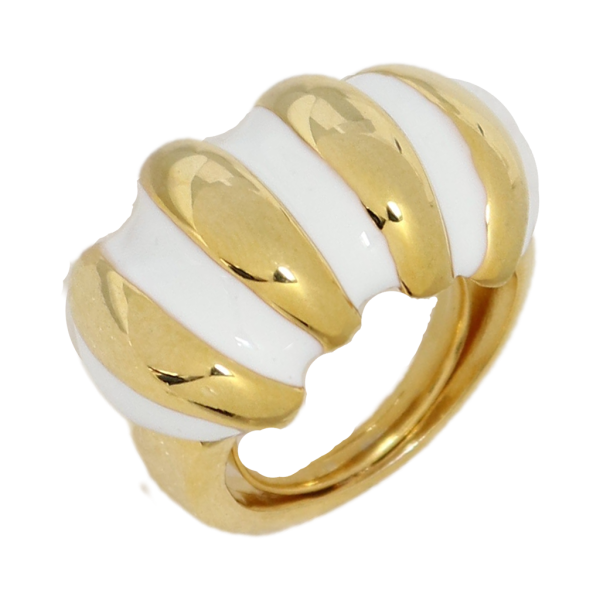 White Enamel Shrimp Adjustable Ring For Cheap