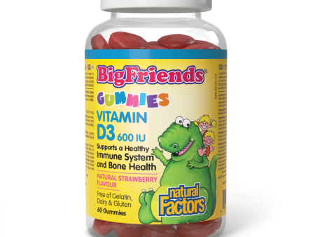 Vitamin D3 600 IU Natural Strawberry Flavour, Big Friends Hot on Sale