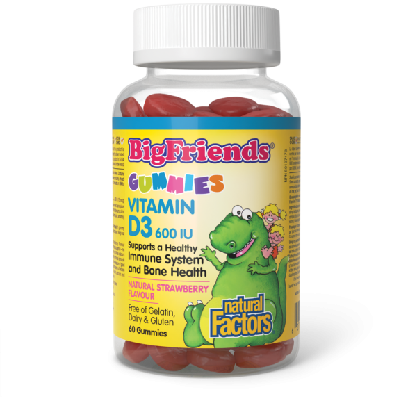 Vitamin D3 600 IU Natural Strawberry Flavour, Big Friends Hot on Sale