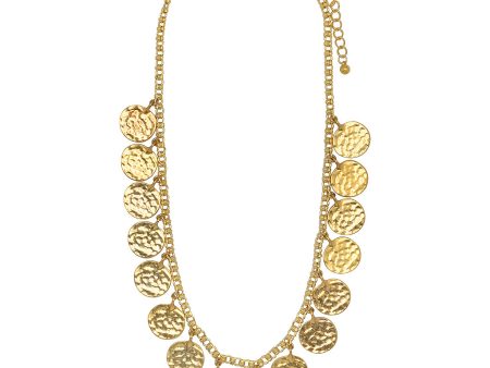 Satin Gold Coin Necklace Discount