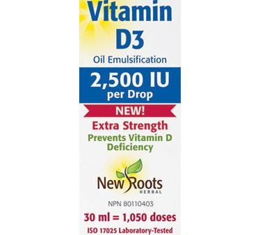 New Roots Vitamin D3 (Oil Emulsification) 2,500 IU Extra Strength on Sale