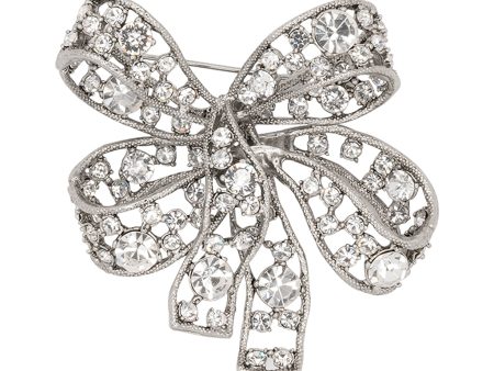 Antique Silver Bow Pin Fashion